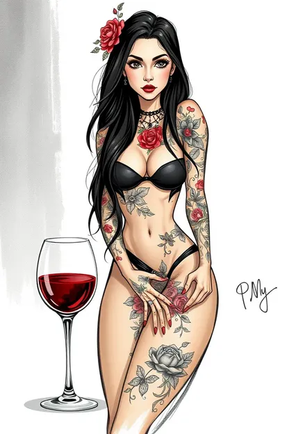 The Tattoo Girl's Wine and Art Night -> La noche de vino y arte de la chica tatuada